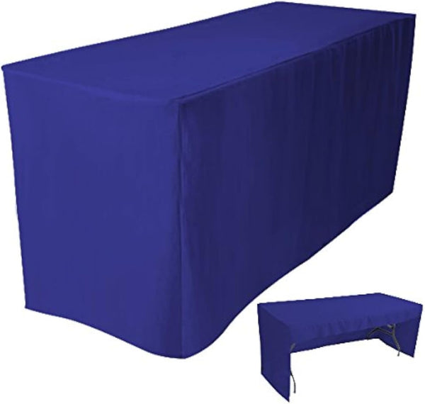 4Less 6' Fitted Tablecloth Table Cover Trade Show Event Open Back Side -