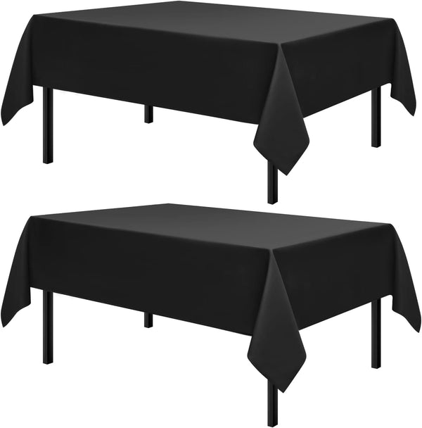 Romanstile Rectangle Tablecloth, 2 Pack 60 x 84 Inch, Stain and Wrinkle Resistant Washable Polyester for Dining Table