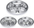 Litewoo Stainless Steel Round Divided Plate - 4 Sections