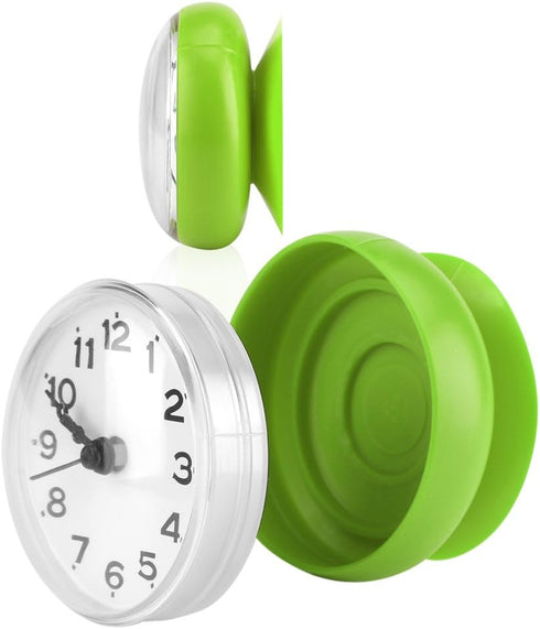 Ciglow Mini Waterproof Electronic Clock, Portable Shower Clock with Sucker, Green