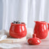 FUYU Ceramic Sugar Bowl with Lid and Spoon, Spice Jar Seasoning Box, Condiment Pot