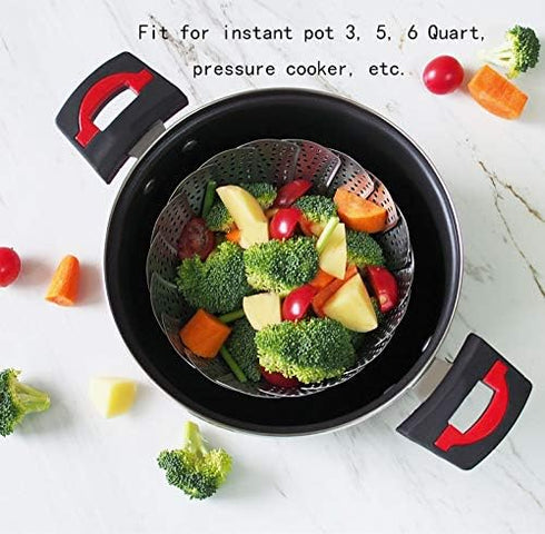 Steamer Basket Stainless Steel Veggie Steamer Insert, Adjustable Expandable for Various Size Pots (5.1" to 9")