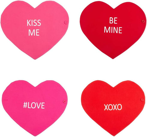 DII Valentine's Day Table Top Collection, Sweet Talk Placemat/Table Runner, 14x58, 4 Piece