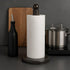 12 Heavy Natural Stone Paper Towel Holder Handcrafted from Solid Indonesian Marble, Non-Tip Weighted Base, One-Hand
