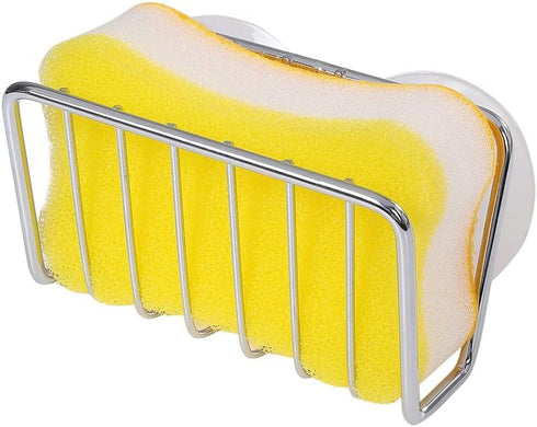 Toplife Sponge Holder for Kitchen Sink, Stainless Steel Suction Cup Caddy - Silver - 2 Pack