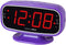 HANNLOMAX HX-153CR PLL AM/FM Radio Alarm Clock, 1.8" LED Display, Bluetooth, Auto Time Sync with Bluetooth, USB Port and SD Card Slot for MP3 Playback, Hi-Lo Dimmer Control (Purple) by HANNLOMAX