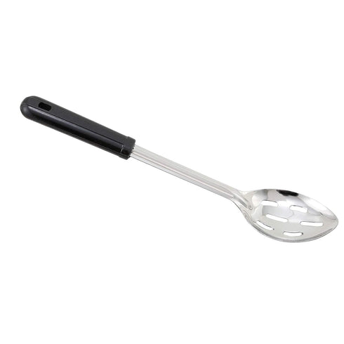 Winco Slotted Stainless Steel Basting Spoon with Plastic Handle, 11"