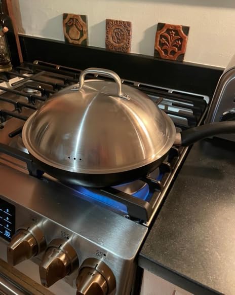 ZBXFCSH Griddle Accessories - Heavy Duty 12 Inch Round Basting Cover, Stainless Steel Cheese Melting Dome