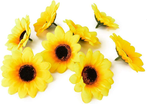 HUIANER Artificial Sunflower Heads, 30PCS 2.8" Fake Simulation Sunflower Head for Wedding Home Party Cake Decoration