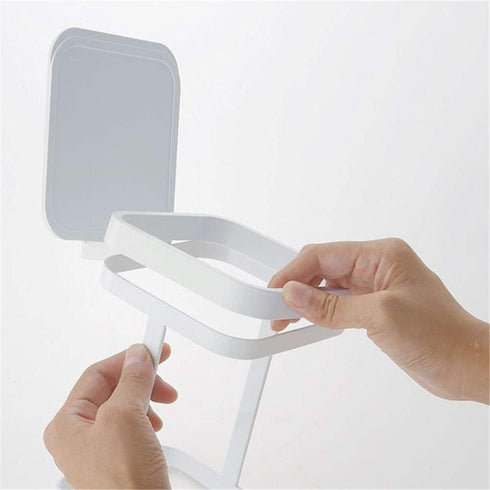 Originals Metal Countertop Trash Can, Garbage Bag Holder for Home Kitchen (White)