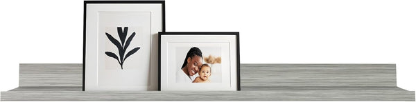InPlace Shelving, Floating Picture Shelf with Ledge, 10.2" D x 35.4" W x 2" H, Gray Driftwood, 9602032E