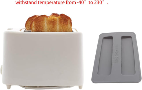 Toaster Cover/Lid, 2 Slice Silicone Bread Machine Upper Cover, Washable Toaster Appliance Top Cover (Grey)