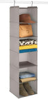 6 Closet Whitmor Hanging Accessory Shelves - Section Organizer - Light Grey