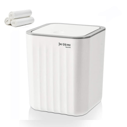 SUBEKYU 0.6 Gal Mini Desktop Trash Can with Lid, Small Square Countertop Garbage Bin for Office and Kitchen