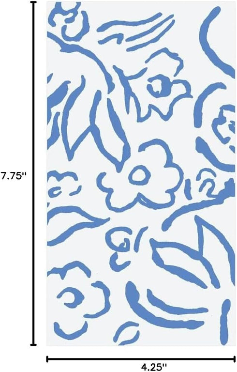 15 Package Caspari Matisse Paper Guest Towel Napkins in Blue - Per