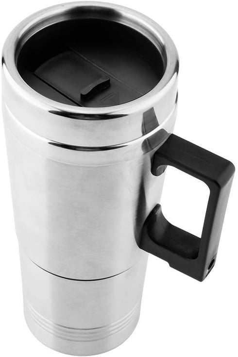 Duokon Car Hot Water Kettle, 350ML + 150ML Stainless Steel Electric Kettle for Coffee Tea Water Heating Cup 12V