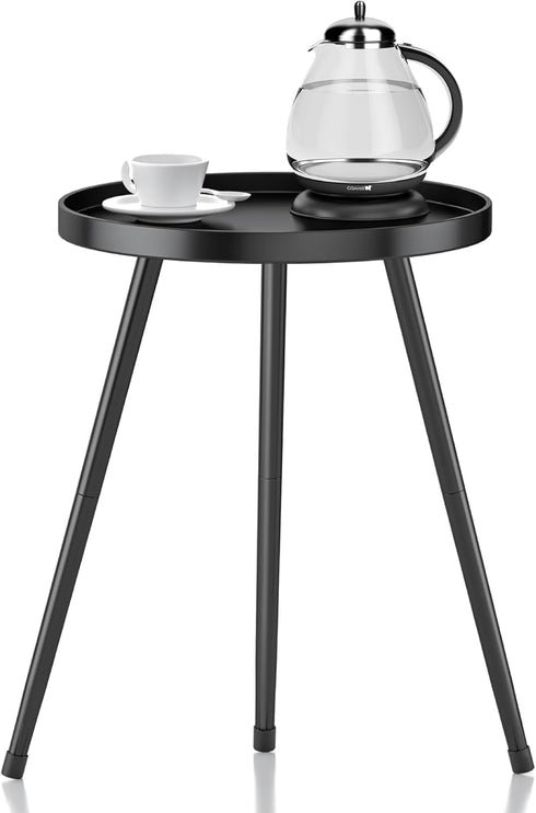 SYQ Round Metal Side Table Small End Table for Indoor Outdoor, Mid