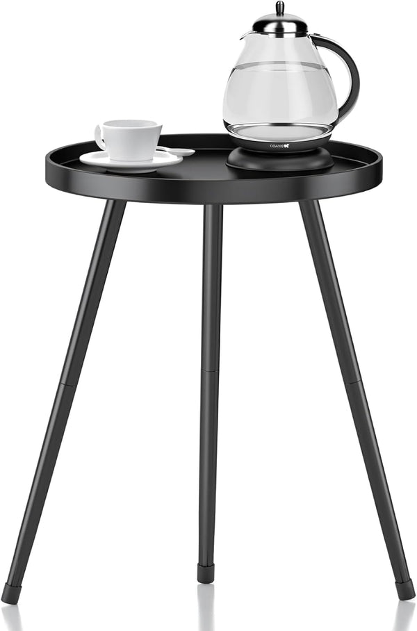 SYQ Round Metal Side Table Small End Table for Indoor Outdoor, Mid