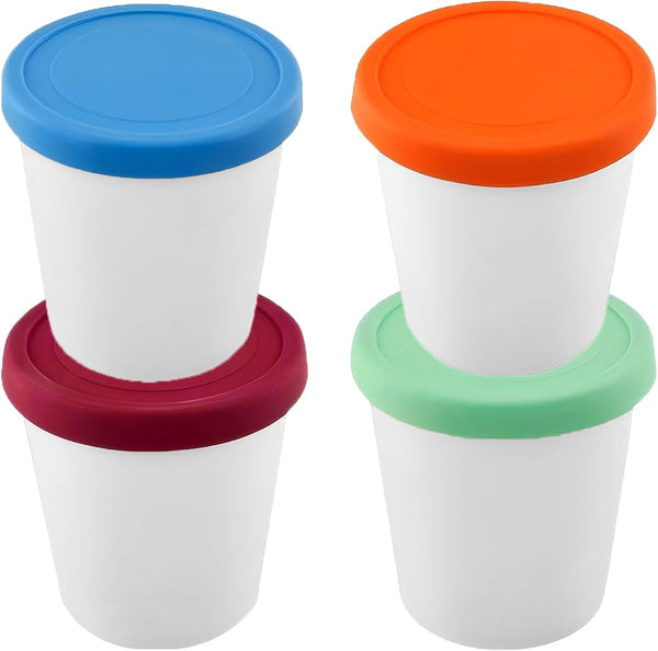 YQMYXG 32 Oz Ice Cream Containers for Homemade, Ice Cream Containers with Silicone
