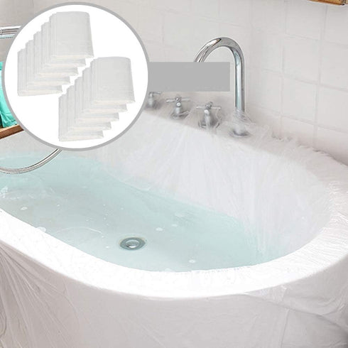 10 Pack Disposable Bathtub Cover Liner - Ultra Large Plastic Bag for Salon, Household and Hotel Bath Tubs