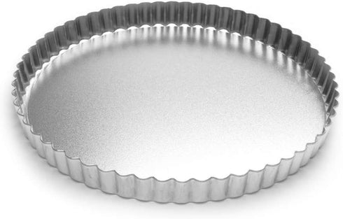 Fox Run Round Tartlet/Quiche Pan, 9.5-Inch, Tin-Plated Steel with Removable Bottom