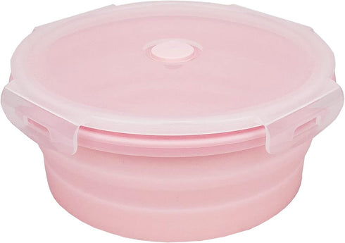 CARTINTS Silicone Collapsible Food Storage Containers, Set of 4 Round Bowls with Lids, Microwave & Freezer Safe