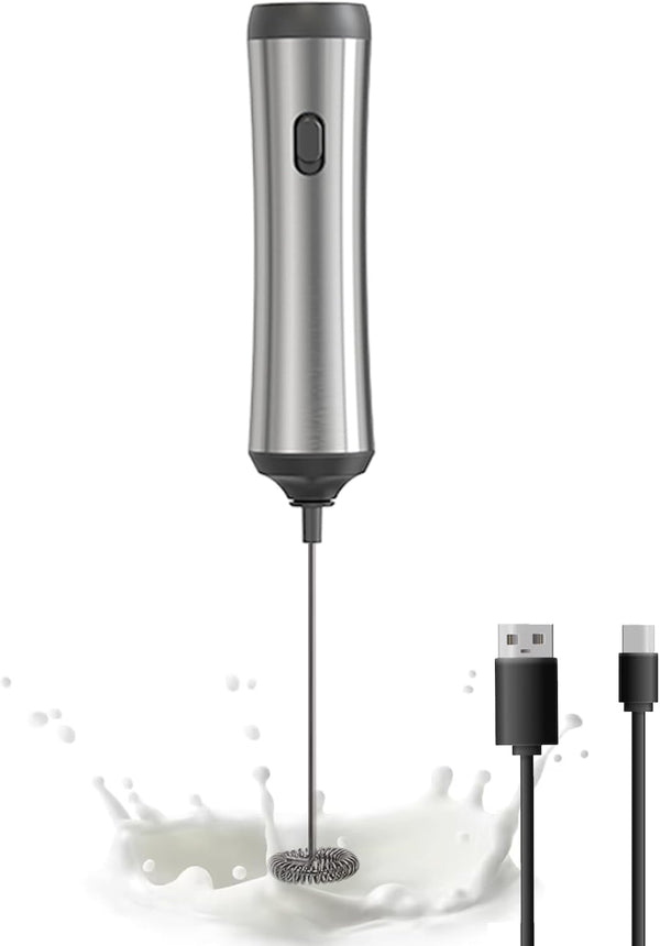 Handheld Coffee Frother, USB-Rechargeable Milk Frother, Adjustable for Cappuccinos, Hot Chocolate, Egg Mix