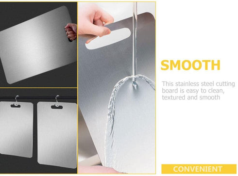 BESTOYARD Stainless Steel Cutting Board, 13.3"x9" for Child Fruit Kitchenware