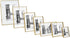 Isaac Jacobs 6x8 Antique Gold Floating Picture Frame, Vintage Style Brass and Glass, Tabletop Display with Locket