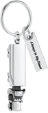 shajwo Cremation Jewelry Keychain, 18 Wheeler Semi Truck Urn for Ashes, Memorial Pendant for Men Women