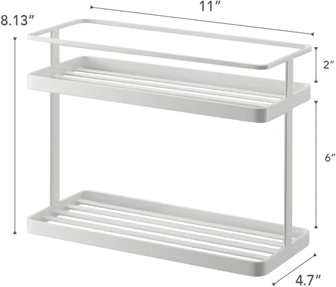 YAMAZAKI Home Countertop Spice Caddy-Storage and Organizer Rack, Steel, White