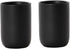 Hylignuae HY Bathroom Ceramic Toothbrush Cup, Matte Black Toothbrush Cup Holder, Bathroom Storage Organizer