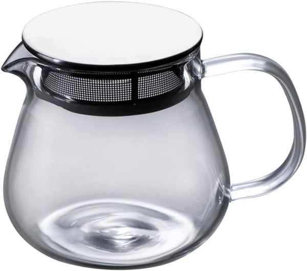 Hemoton Clear Glass Teapot with Stainless Steel Infuser Lid, 460 ml Tea Kettle for Blooming and Loose Leaf Tea