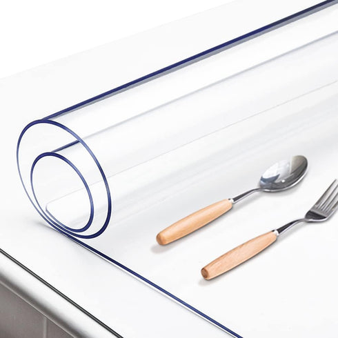 AimerGro 16x48 Inch 1.5mm Counter Upgraded Clear PVC Table Cover Protector Thick Crystal Vinyl Dining Room Table Pad