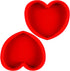2 Packs Silicone Heart Shaped Cake Pans, 10 Inch Non-stick Cake Molds for Baking Cakes and Chocolate