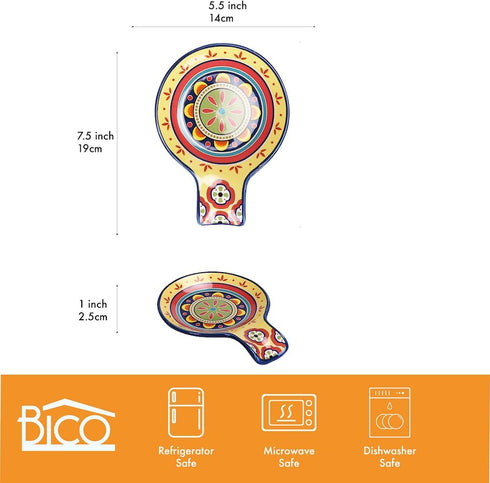 Bico Tunisian Ceramic Spoon Rest, House Warming Gift, Dishwasher Safe