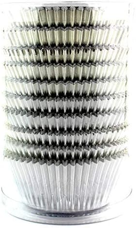Eoonfirst Silver Foil Cupcake Case Liners, 198 Pcs Baking Muffin Paper Cups