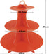 3 Pack 3-Tier Colorful Round Cardboard Cup Cake Holder Stand, Reusable Dessert Tower for Events
