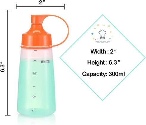 Squeeze Bottles Wide Mouth - Pack of 3 BPA Free Condiment Squeeze Bottles for Chunky Sauces, Crafts, 300 mL/10 oz.