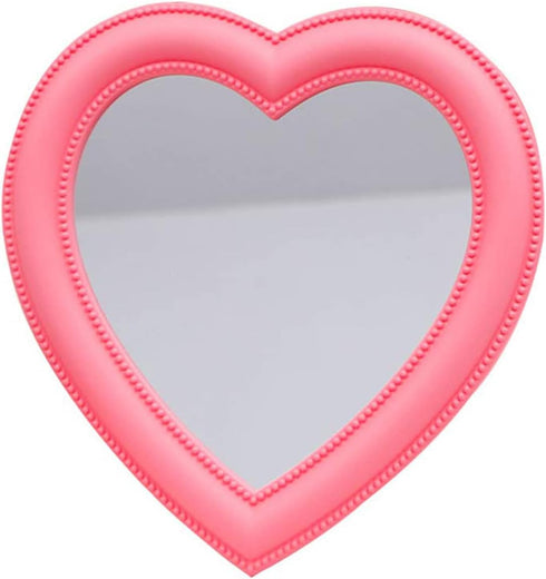 BinaryABC Heart Makeup Mirror - Cosmetic Mirror Wall Desktop Mirror for Bedroom (Pink)