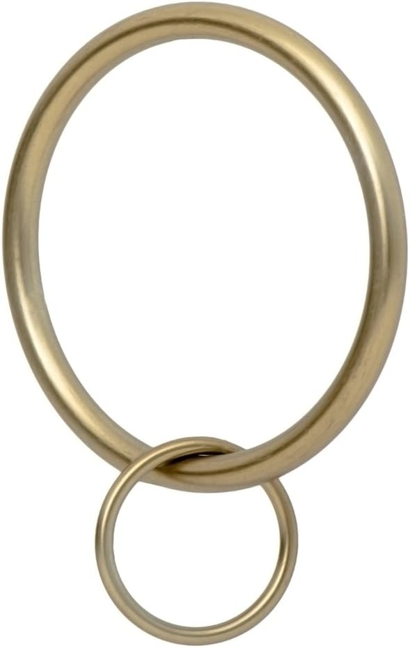 Ivilon Drapery Eyelet Curtain Rings - Set of 14, 2" Ring Loop for Hook Pins, Warm Gold