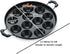 Non Stick Aluminium Appam Pan 12 Pits with Steel Lid, Two Side Handel Appam Maker with Steel Lid, Paniyaram Pan, Black and Silver by Satre Online and Marketing