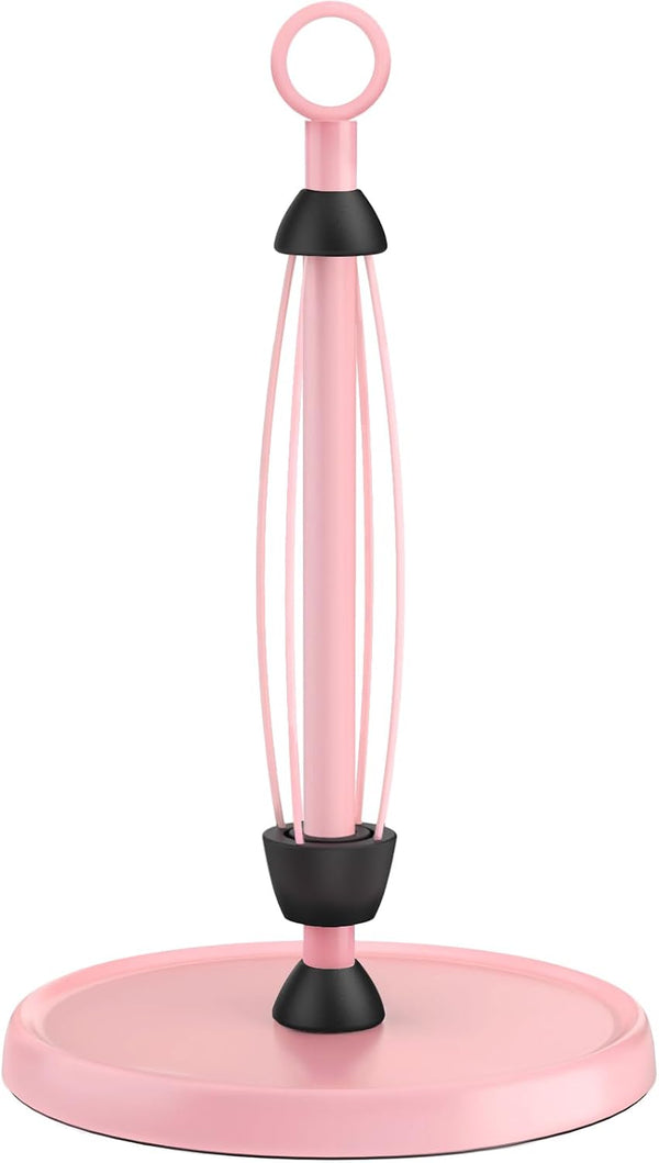 Pink Paper Towel Holder Countertop, Pink Kitchen Accessories Decor, One-Handed Tear, Stainless