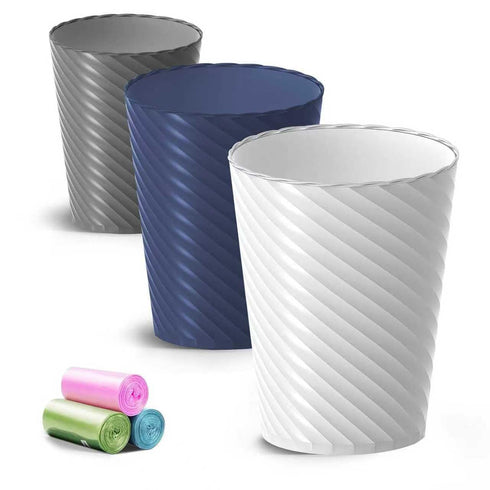 Lysam Bathroom Trash Can, 3 Pack 1.8 Gallons Small Trash Can with Trash