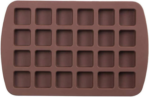 Webake Mini Brownie Pan, Square Silicone Baking Mold for Keto Fat Bomb, Chocolate