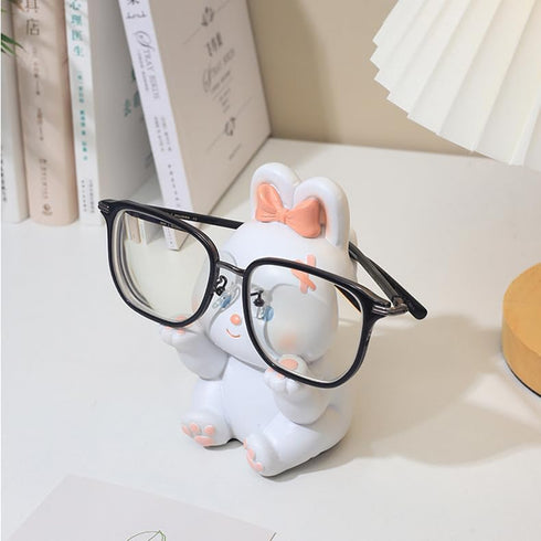 Cute Easter Bunny Glasses Display Stand for Nightstand, Funny Animal Decorative Eyeglass Sunglass Holder for Women