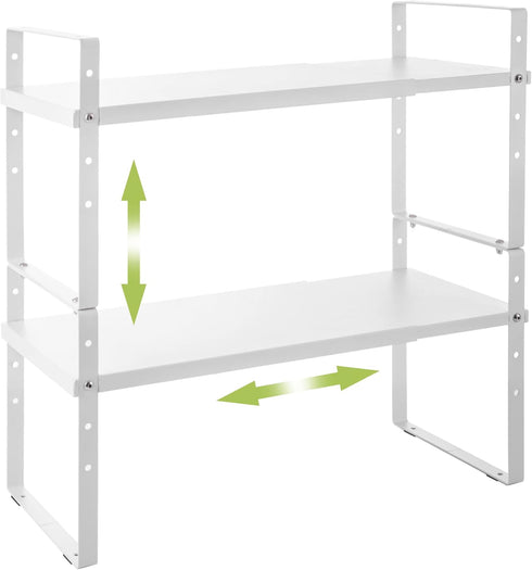 Across-Star Expandable Cabinet Shelf Organizer Rack, Stackable Kitchen Counter Storage Shelves Stand,