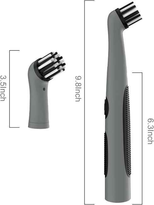 Rechargeable Electric Cleaning Brush with 4 in 1 Multiple Brush Heads and USB Cable, Indoor Household Cordless Motorized Brush for Bathroom Toilet Kitchen Tile Crevice (Grey & Black) by Pest Reject Pro