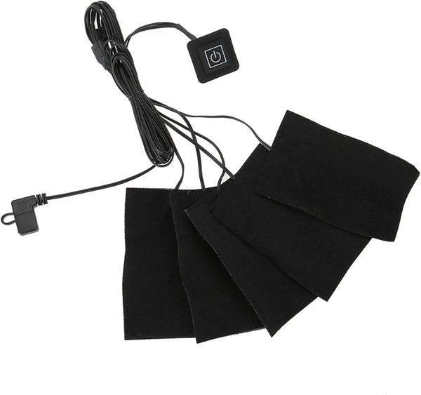 Portable Cloth Heaters, USB Electric Heated Pad with 5pcs Heating, Adjustable Temperature Warmer for Outdoor Winter
