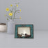 Comfy Hour Western Retro Collection - 6"x5" Photograph Frame with Running Horses and Horseshoes, Blue